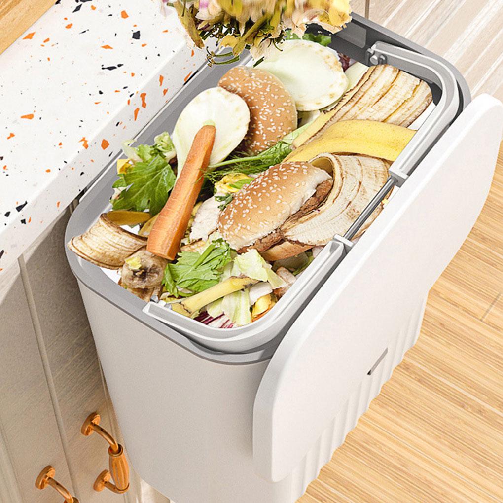 High-Strength PP Plastic Trash Can - Sealed And Odorless Easy To Clean Wall Mounted Trash Can Trash Can For Kitchen