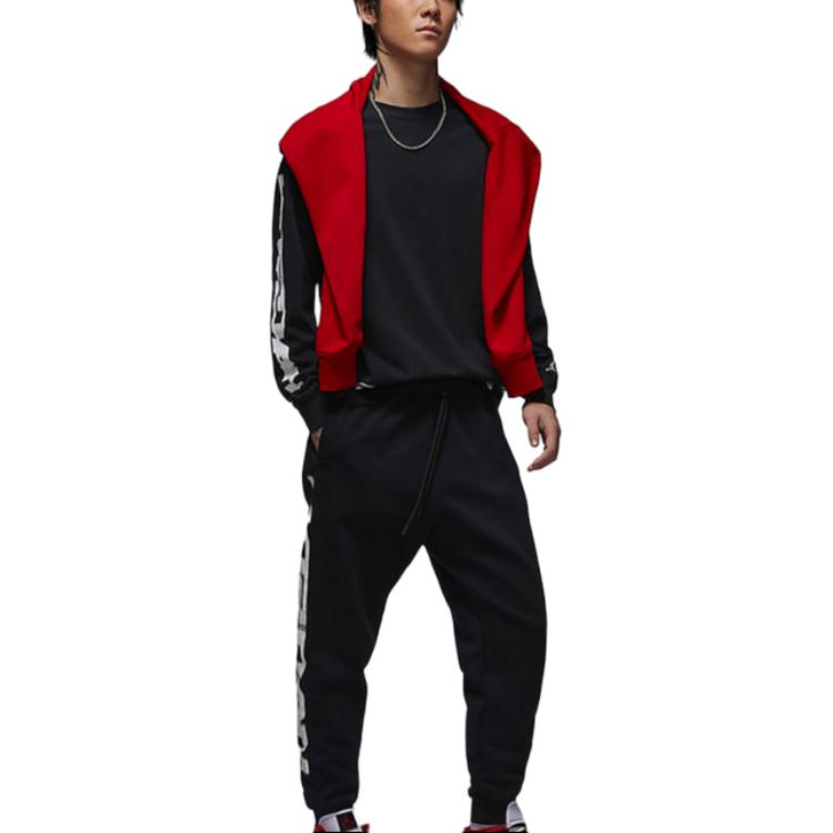 Jordan Letter Pattern Fleece Breathable Simple Fashion Casual Pants Men bottoms Black FV7230-010