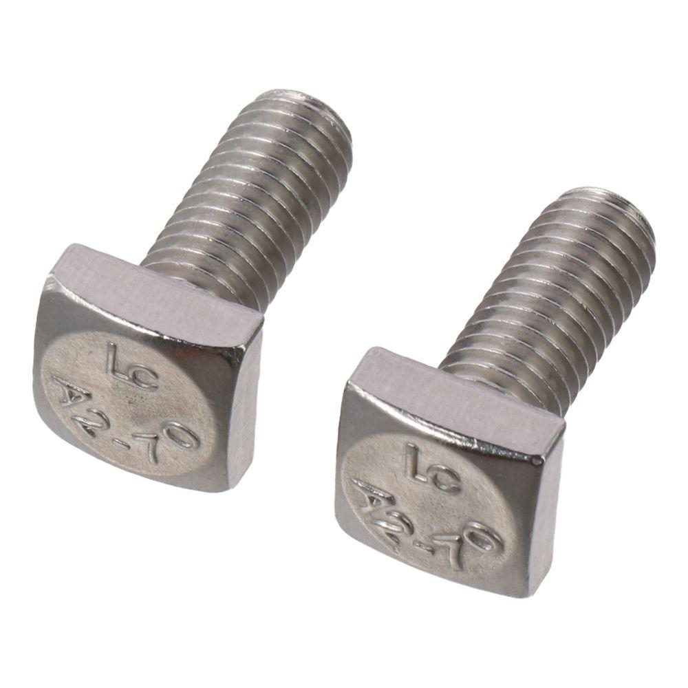2pcs M8 X 20mm / M8 X 0.79" Square Head Bolt 304 Stainless Steel Fully Thread Machine Screws