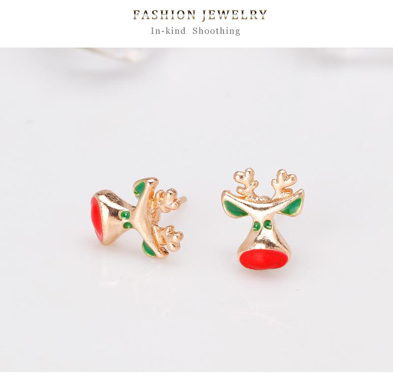 Women Christmas Elk Ear Studs Fashionable Alloy Earrings Jewelry Decoration for Ladies