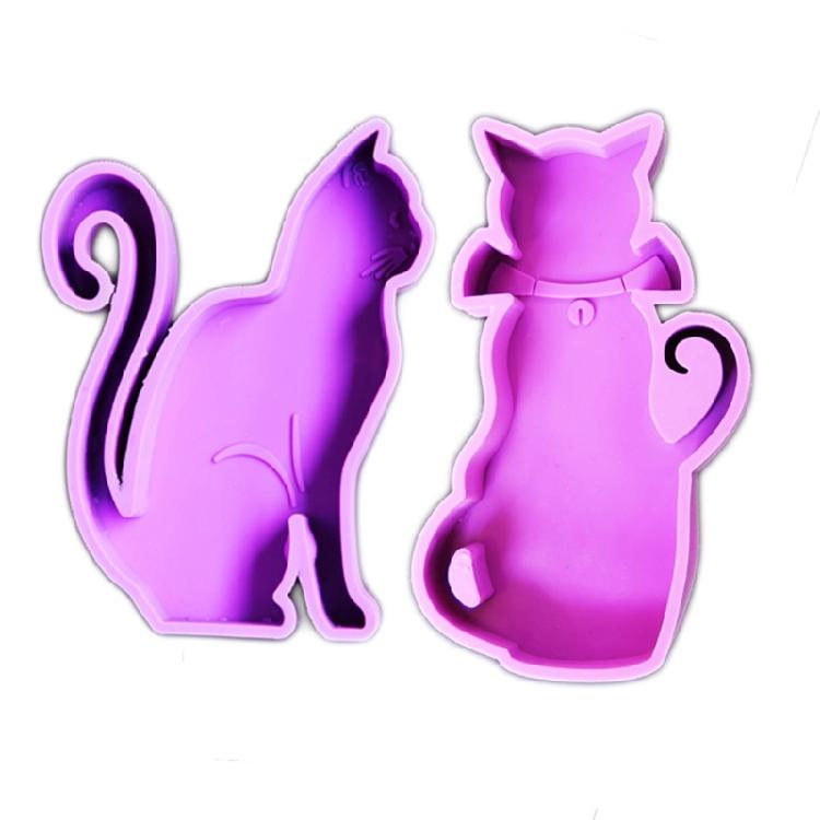 Cat Shaped Silicone Crafts Moulds Figurine Mold Suitable for Figurine Ornament