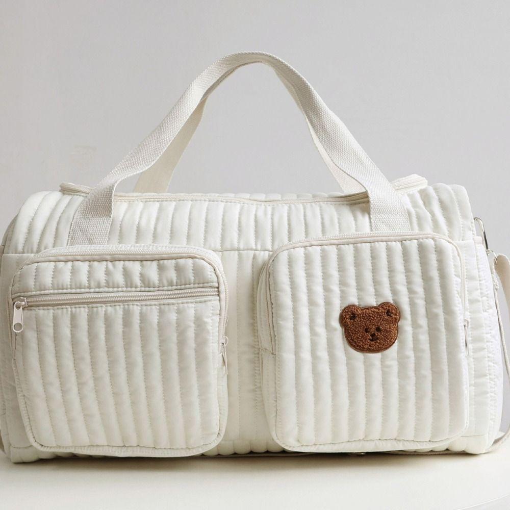 Little Bear Embroidered Mommy Bag Large Capacity Handbag  for Travel Outdoor