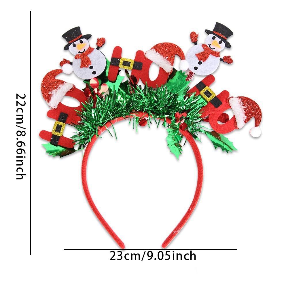 Sequin Christmas Headband Reindeer Antlers Snowman Sequin Hair Hoop Glitter Star Party Decorations Party Props Headress