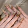 Caramel Brown Sparkling Zirconia Nail Art Decorations: Mini Marquise, Water Drop, and Heart Shapes