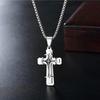 YQF Multilayer Cross Chain Pendant Necklace For Men Neck Catholic Religious Zircon Accessories