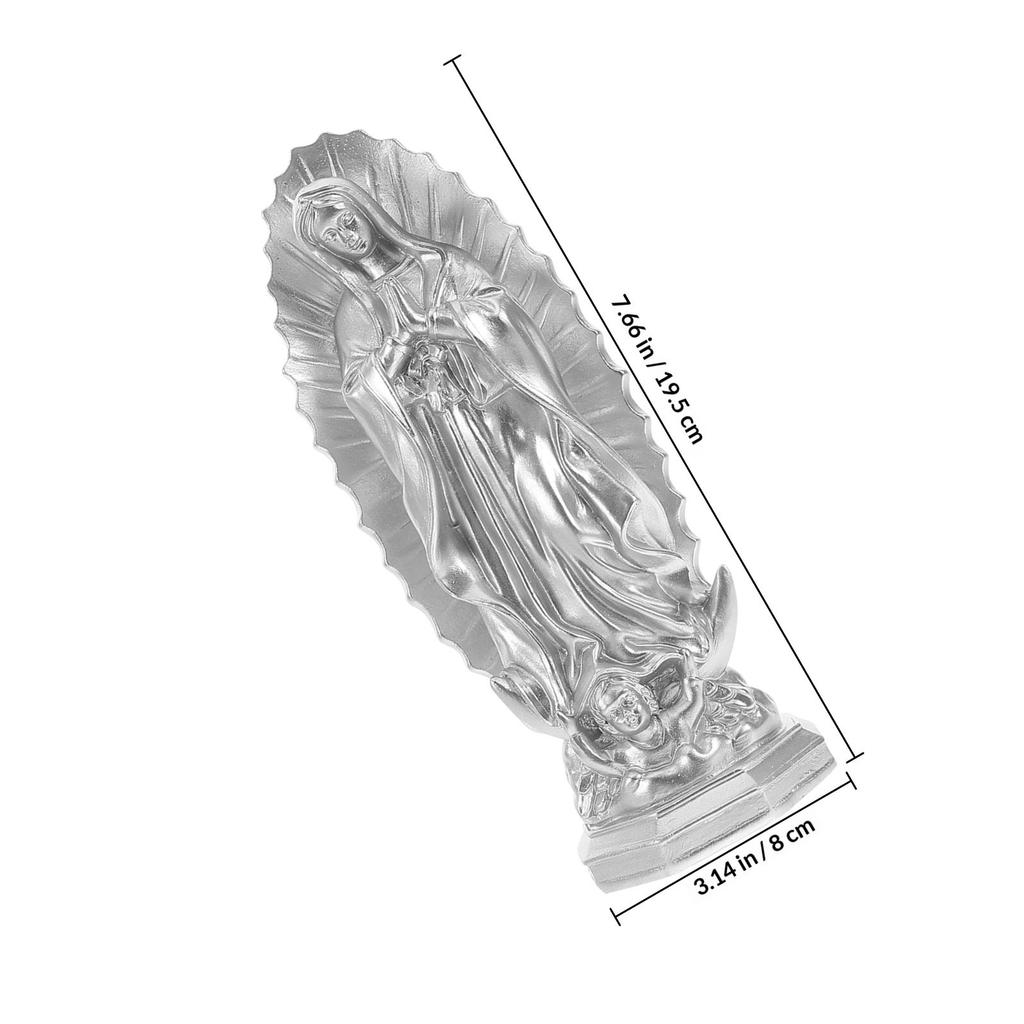 Virgin Mary Resin Statue Indoor Home Decor Catholic Sculpture Living Room Office Church Our Lady of Grace Religious Grace Statue