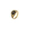 Men's Trendy Alloy Imitation Gold Oil Drop Ring Simple Light Luxury Snake Vintage Ring