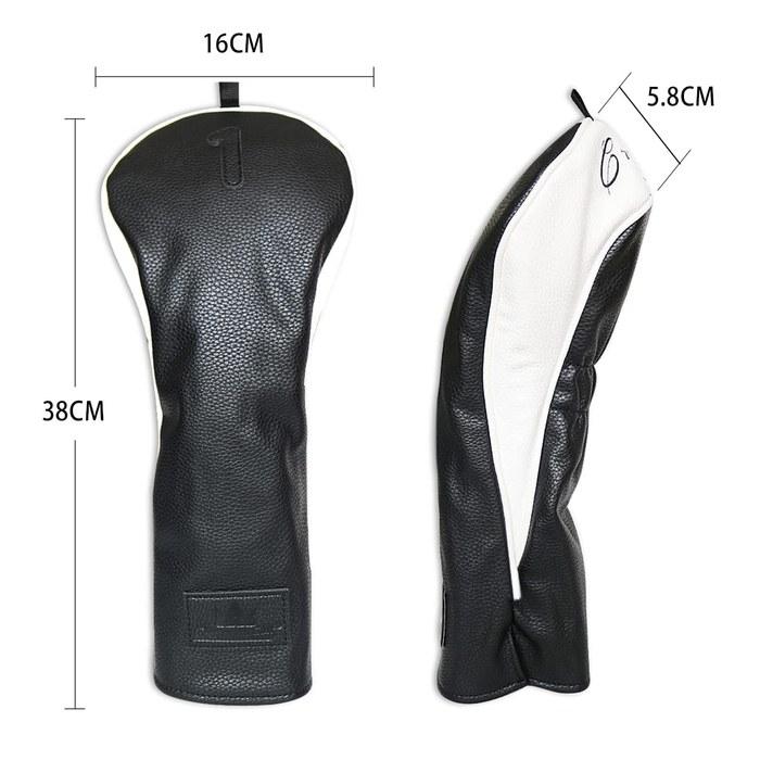 CRAFTSMAN Golf Wood Cover Set 4pcs (135X) - Driver, Fairway, Utility - with Number Tags - Black 3+UT