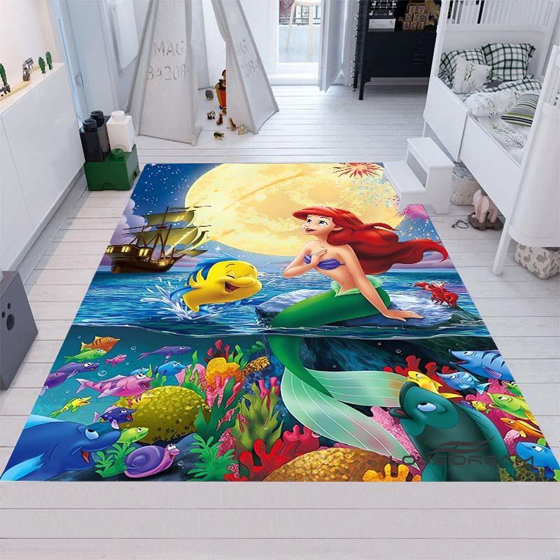Cute Cartoon The Little Mermaid Ariel Princess Rug, Bedroom Playmat, Living Room Rug, Home Decor, Holiday Gift