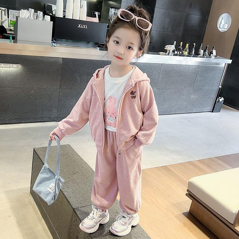 Girls Spring Autumn Tracksuit Long Sleeve Hoodie And Casual Pants 2 Piece Set Kids Sportswear