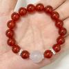 Natural Stone Beaded Bracelets for Women Handmade 10mm Round Beads Agate Bracelet Semi-Precious Gemstone Elastic Bangle DIY Jewelry Gifts