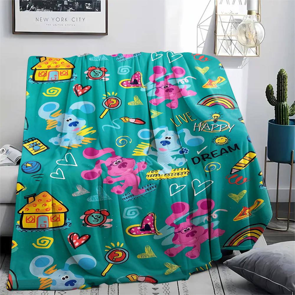 1 Manta de Franela con Estampado de Blue's Clues, Alta Calidad para Todas las Estaciones, Decoración del Hogar, Calidez y Comodidad, Perfecta para Regalos de Navidad