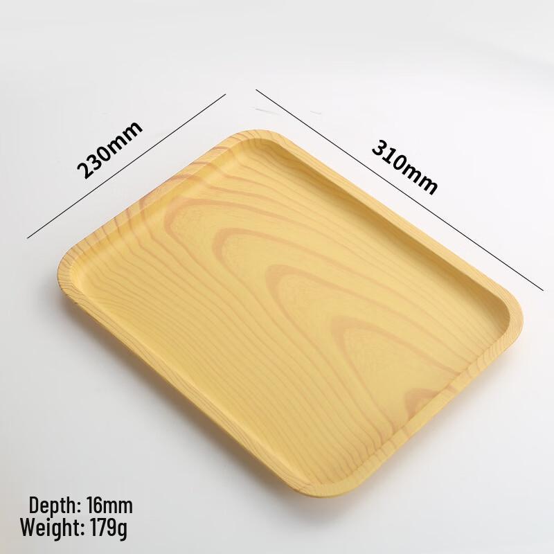 ZISIZ Wood Grain Plastic Rectangular Serving Tray
