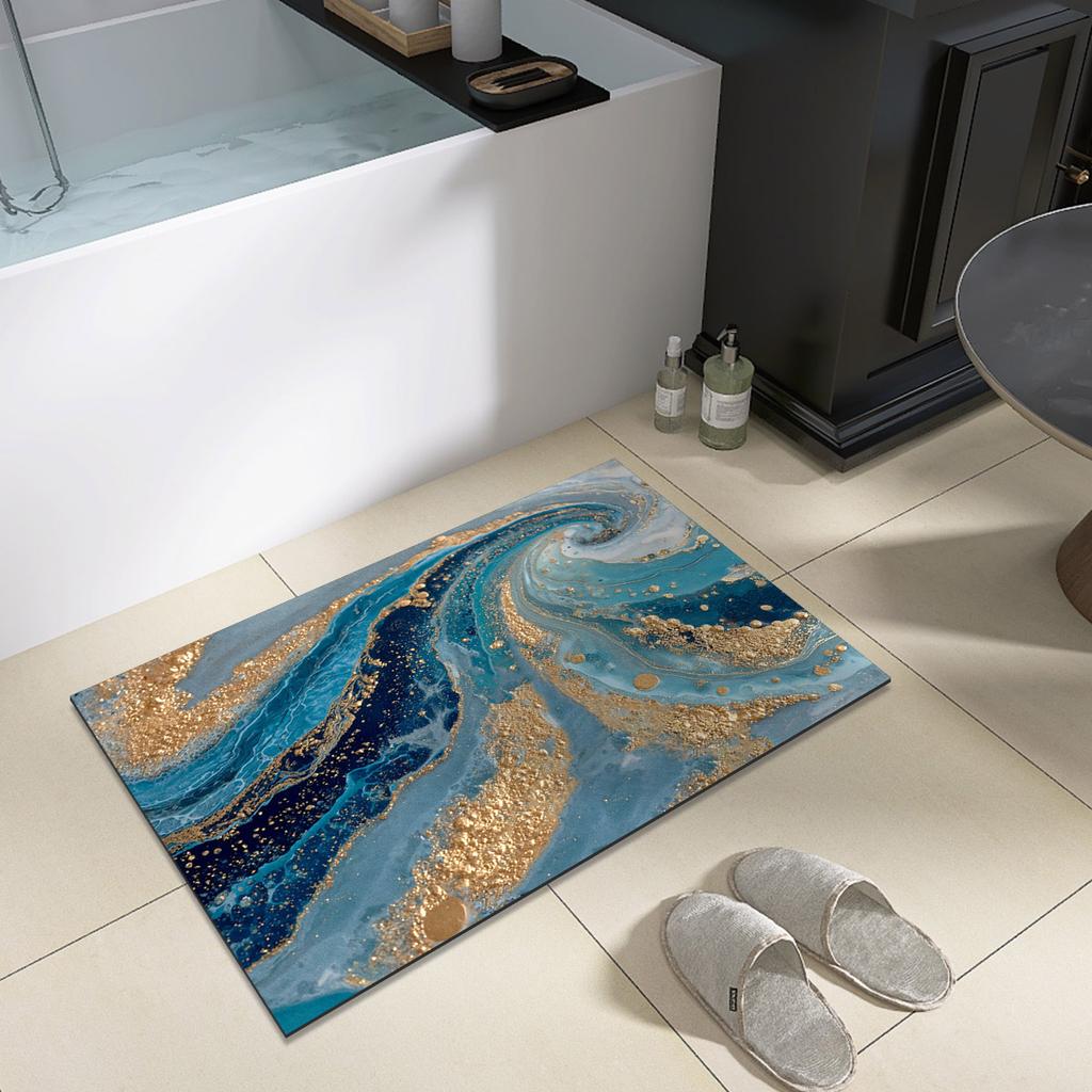Diatomite Bathroom Shower Bath Mats Foot Mat Quick Dry Non-slip Toilet Carpet Rug Doormat Washable