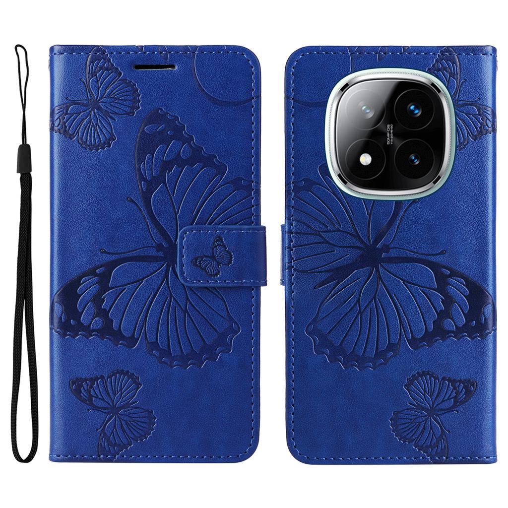 For Xiaomi Redmi Note 14 Pro+ 5G/Note 14 Pro 5G/Poco X7 5G Wallet Case Floral Butterfly Imprinted Leather Phone Cover Stand