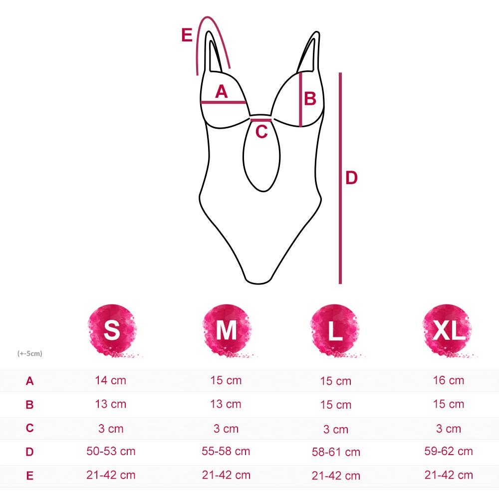 Women's Bodysuit Bra Black Shaping Thong for Backless Dress XL Body 01 - Black - 36