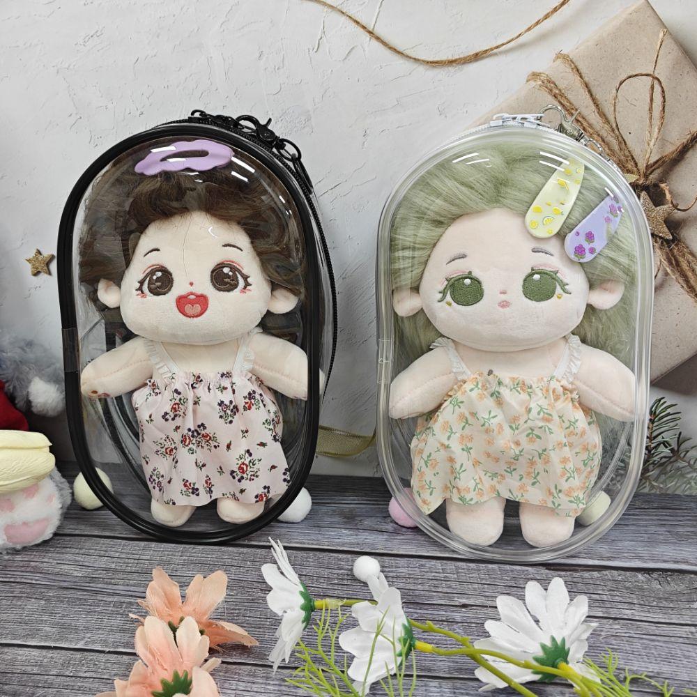 Průhledný 20cm bavlněný stojan na panenky PVC Multifunkční 20cm taška na panenky s sebou Zesílený stojan na panenky
