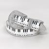 Korean Style Rhinestone Waistband Graffiti Dress Jeans Belt Piano Key Note Belt  Streetwear