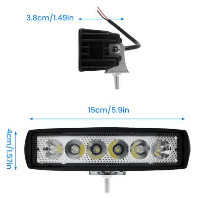 12V Auto LED Lichtleiste 18W 6000K IP67 Wasserdicht Super Helles Auto LED Arbeitsscheinwerfer Scheinwerfer Tagfahrlicht Fahrlicht Aluminium Lampe