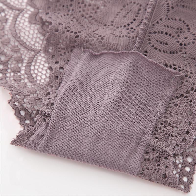 FINETOO 5 bucăți/set S-XL Chiloți din dantelă pentru femei, cu flori, lenjerie de corp sexy, chiloți intimi pentru femei, lenjerie chiloți cu talie înaltă