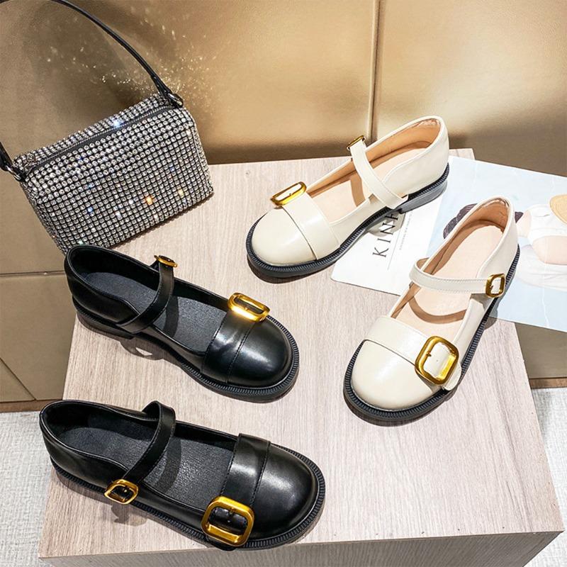 New retro Mary Jane shoes low-heeled small leather shoes soft-soled comfortable single shoes women's versatile