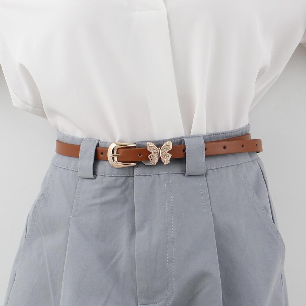 Butterfly Design Women s Leather Belt Soft Faux Leather Waist Belt Vintage Pin Buckle Waistband верблюд