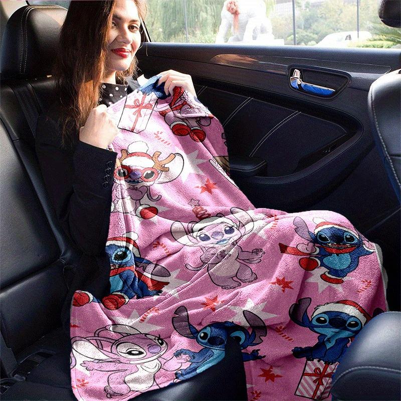1pc Stitch Printing Blanket - Soft, All-Season Throw for Living Room, Beroom,Personalize Gift with Aorable Cartoon Esign