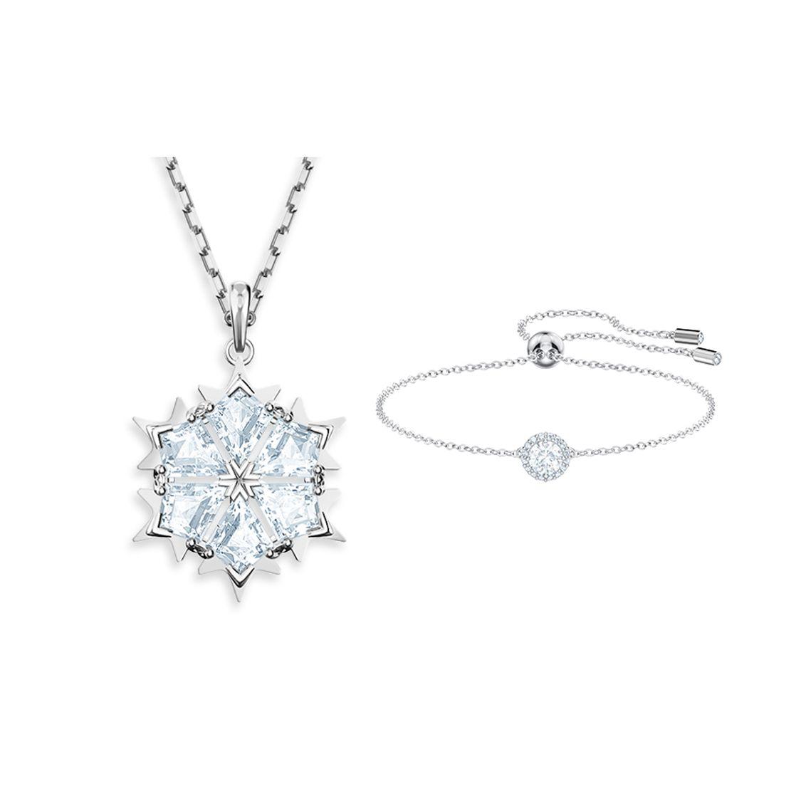 Swarovski Una Angelic Classic Magic Angelic Bracelet Set Mixed Materials Necklace Women jewelry ES2021042303+5428432+5567934 Box (Random Color)