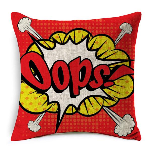 Cotton Linen Throw Pillow Cover American Pop Art Cushion Cover Pow Bang Wow Love Pineapple Modern Decorative Sofa Cushion Covers