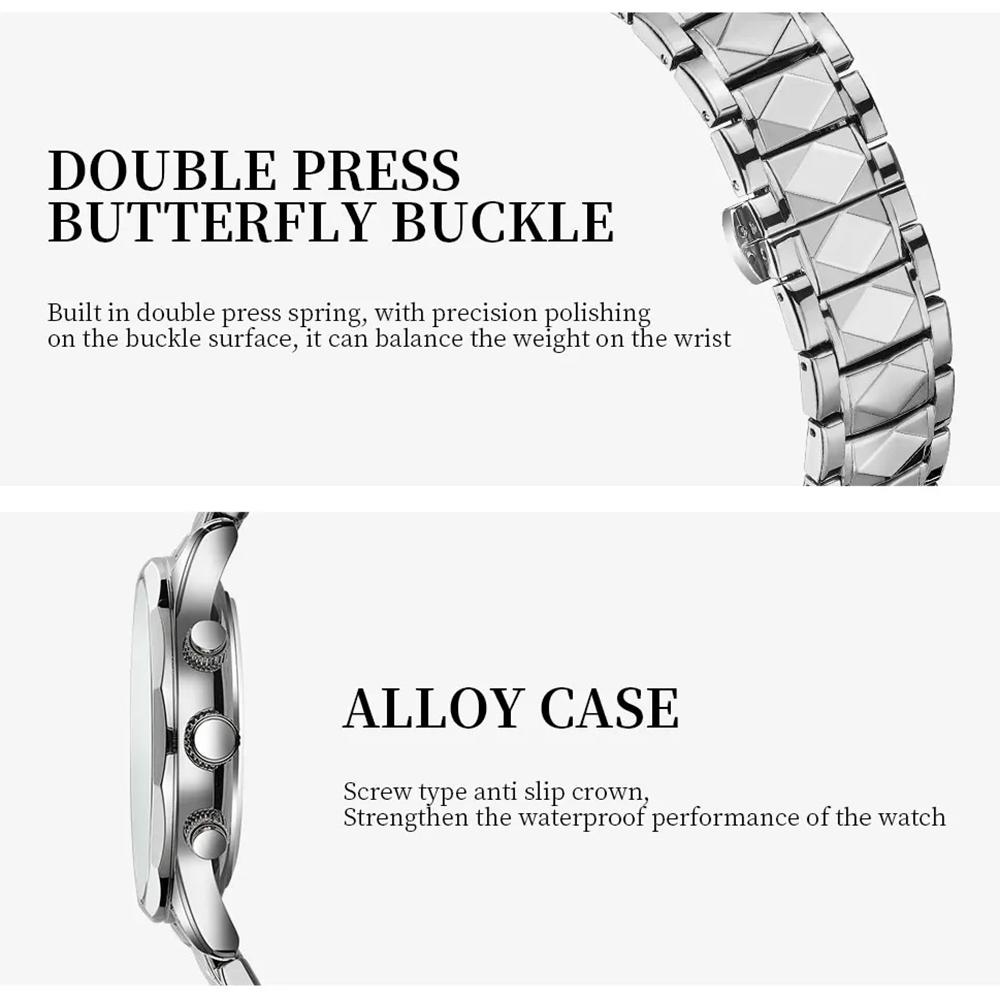 NIBOSI Star Moon Phase Watches Men Top Brand Luxury Automatic Watch for Men Luminous Waterproof Stainless Steel Quartz Clock