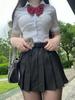 Women's Slim Fit Long Sleeve Shirt Japanese JK College Style Button-Down Blouse Preppy Casual Top