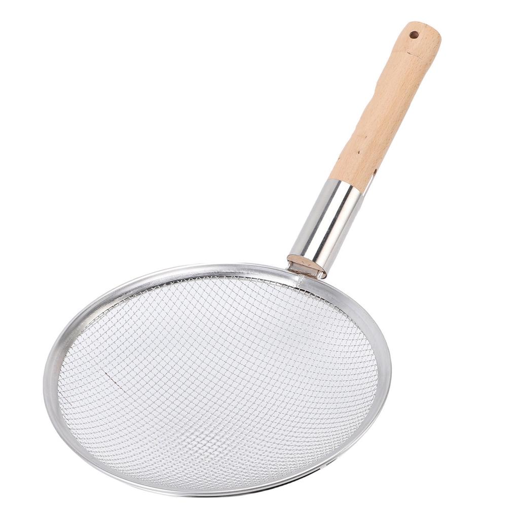 Schiumarola Cucchiaio Acciaio Inossidabile Rete Fine Colino per Alimenti Cucchiaio Filtro con Manico in Legno Multiuso per Cucina di Casa