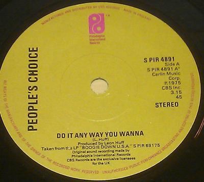7inch Record PEOPLE'S CHOICE - Do It Any Way You Wanna SPIR4891 Philadelphia In 1977 UK Soul/Funk Used