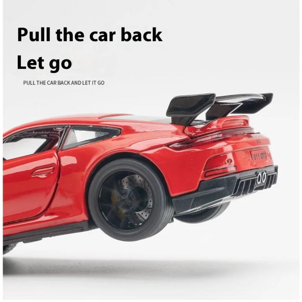 1/32 Porsche 911 GT3 RS Alloy Diecast Racing Car Model Collection of Hobby Decorative Fine Ornaments Sound Light Toy Gift for Friends