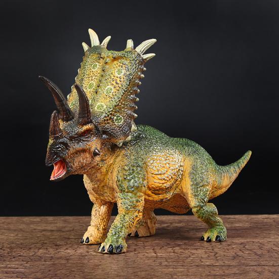 Figurine Pentaceratops Model Realist Dinosaur Sculptură Decor de Birou Jucărie Educativă Dino pentru Copii Copilași Băieți Cadou de Ziua de Naștere