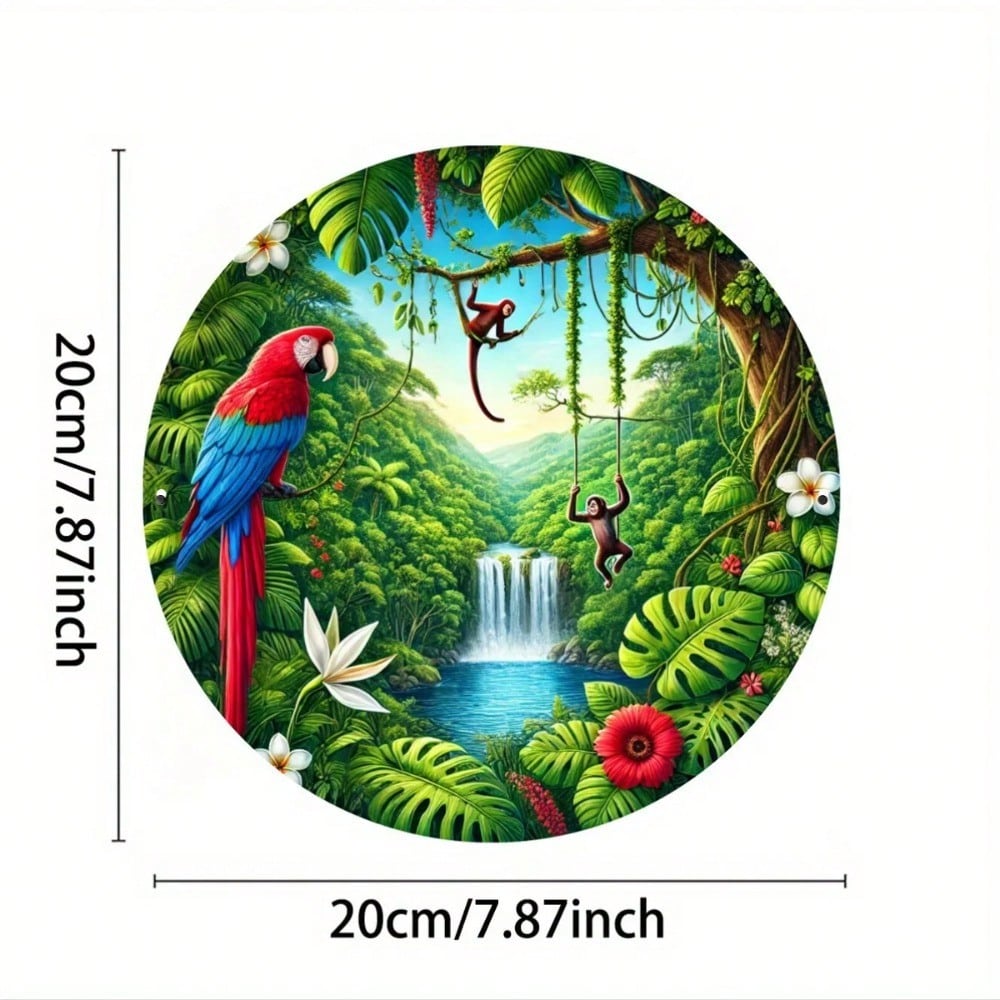 Round Iron Wall Art Sign, Metal Tin Plate for Home Garden Decor Indoor Outdoor
