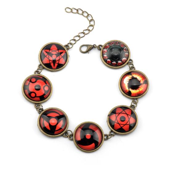 Anime Bracelet Cartoon Faux Gem Geometric Adjustable Extension Chain Decorative Gift Anime Naruto Sharingan