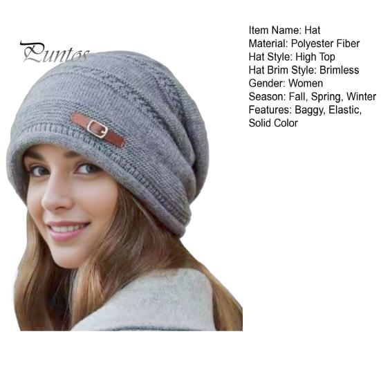 Wintermütze für Damen, dick gestrickt, winddicht, mit Plüsch gefüttert, hält warm, Ohrenschutz, elastische Baggy-Kappe, Outdoor-Mütze für den Schulweg