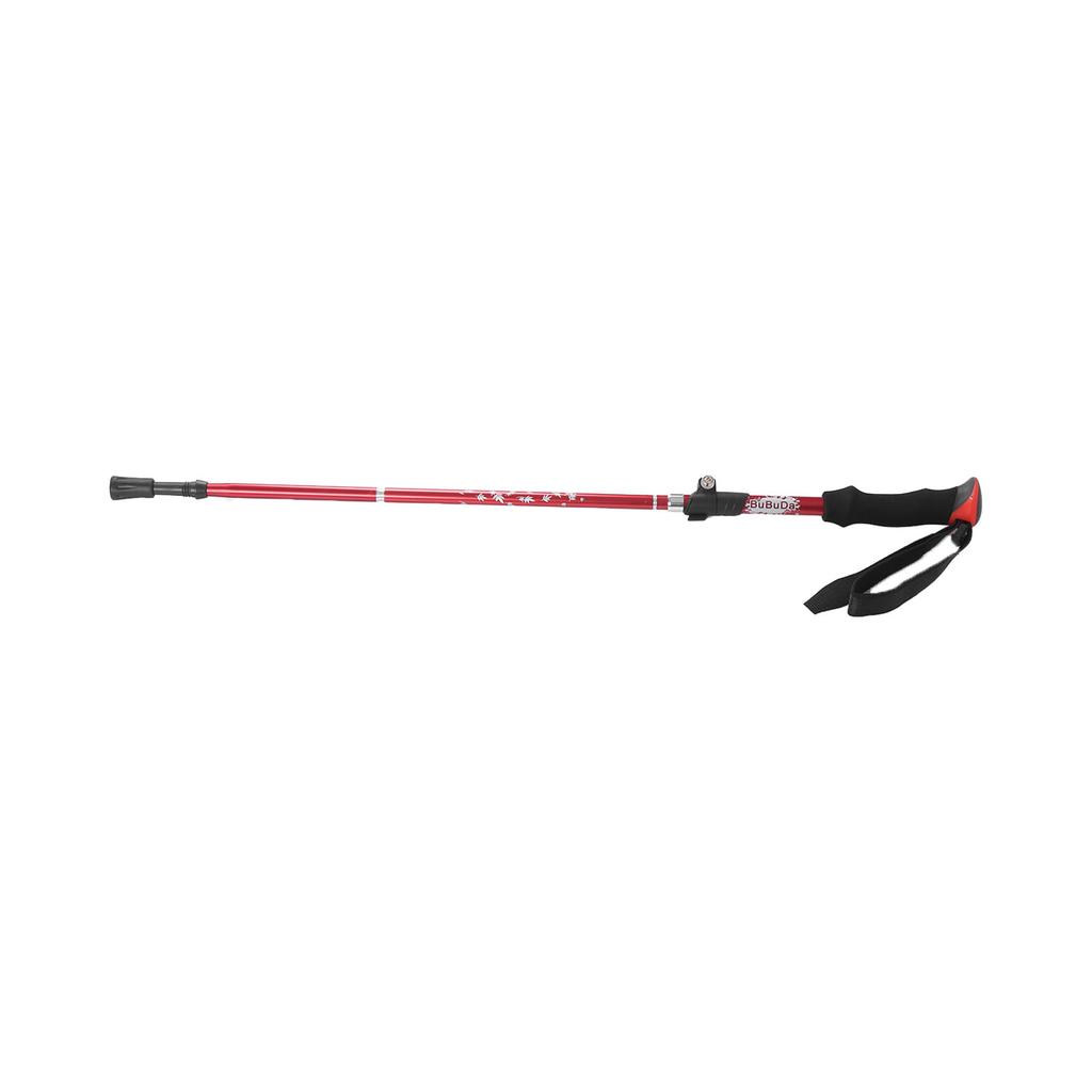 Aluminium Alloy Trekking Poles 5 Sections Collapsible Hiking Walking Climbing Sticks with Mud HoldersRed