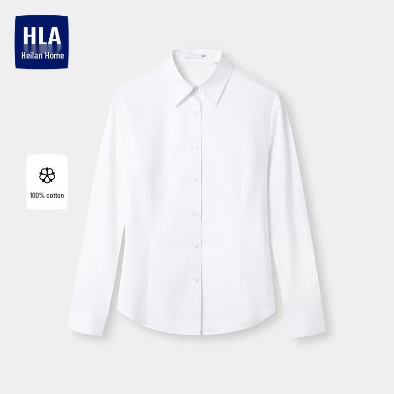 HLA Women s Pure Cotton Non-Iron Long Sleeve Blouse 36