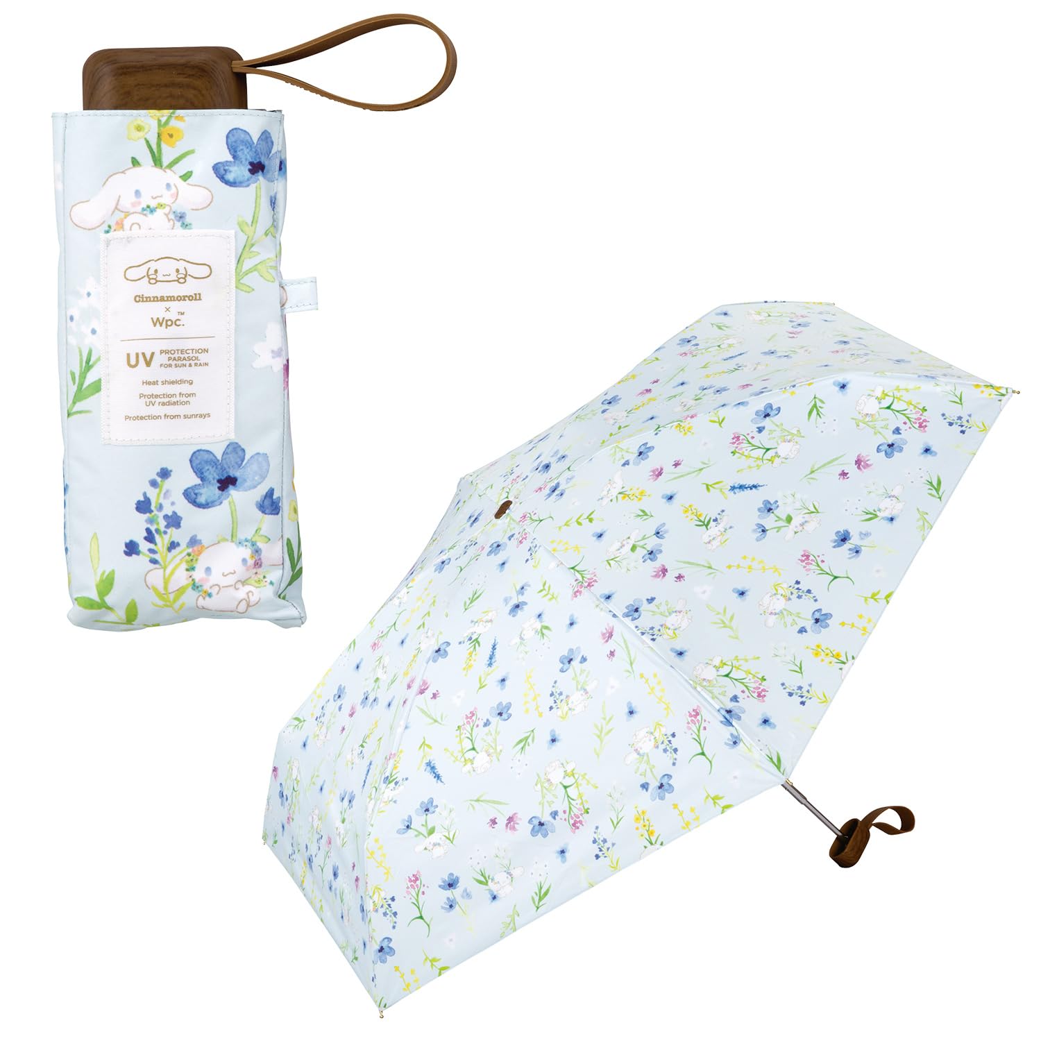 

Солнечный зонт Персонажи Sanrio x Затенение Акварельный цветок Мини Сапфировый процент Защита от УФ-лучей Теплозащита И для солнечной, и для дождливой погоды Складной зонт для