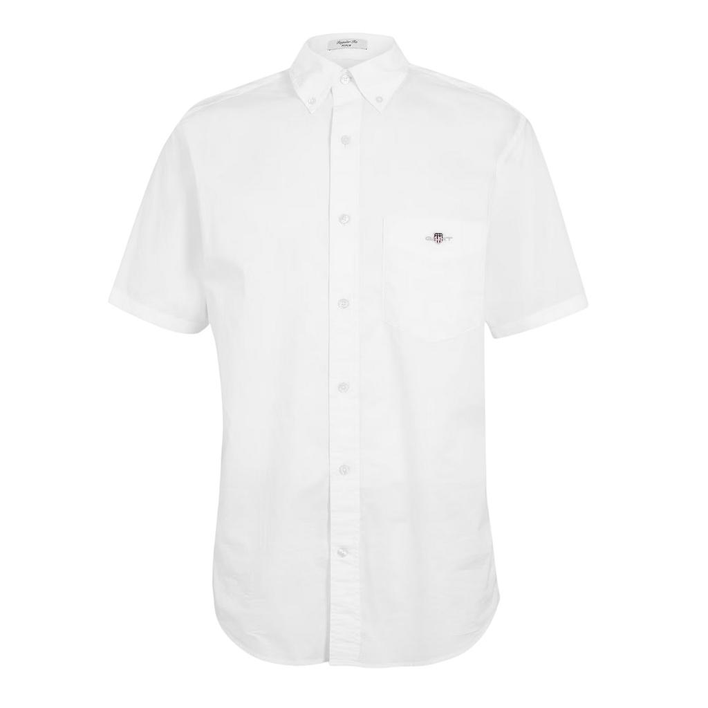 Gant Mens Classic Logo Poplin Short-Sleeved Shirt