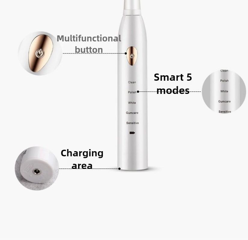 Electric Toothbrush Rechargeable Ultra-automatic Sound Set Toothbrush Tooth Brush 4 Toothbrushes Head Intelligent Timing