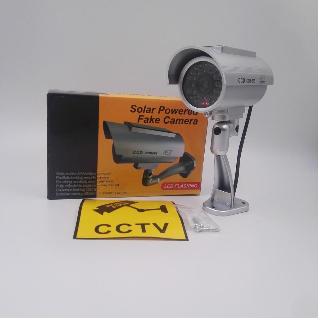 Solar-Powered Dummy Security Camera with LEDs