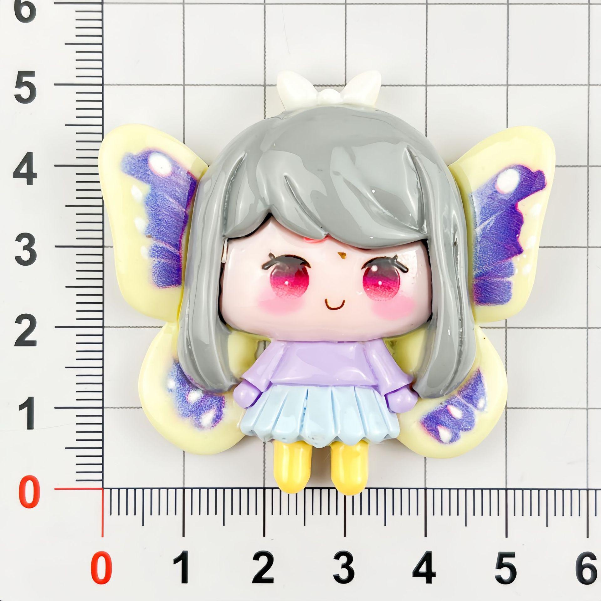 Cartoon Elf Girl Resin Accessories: DIY Phone Case, Hair Clip, Shoe Buckle, Bag Ornament