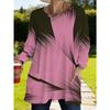 Women's long-sleeved round-neck T-shirt, suitable for spring, autumn and winter seasons. It has pockets and print designs. machine washable.