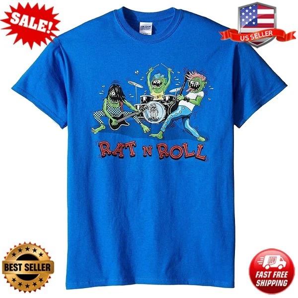 Rat Fink Rat n Roll Blue T-Shirt, S-5XL 3XL