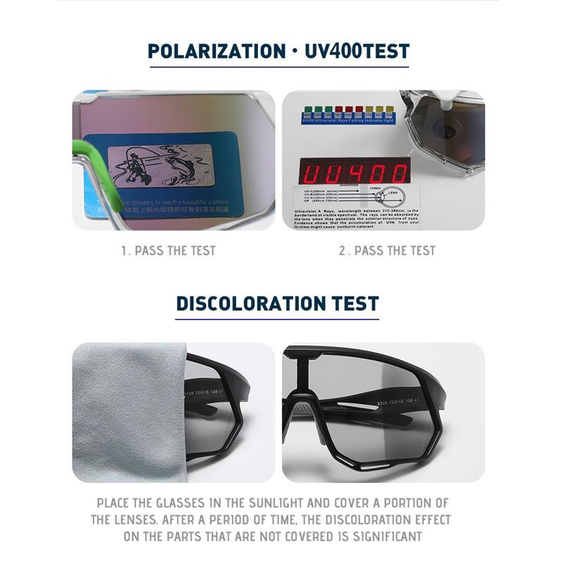 AORON Big Frame Cycling Sunglasses Outdoor Fashion Sport Driving Skiing Glasses for Men Women Photochromic Polarized Sunglasses