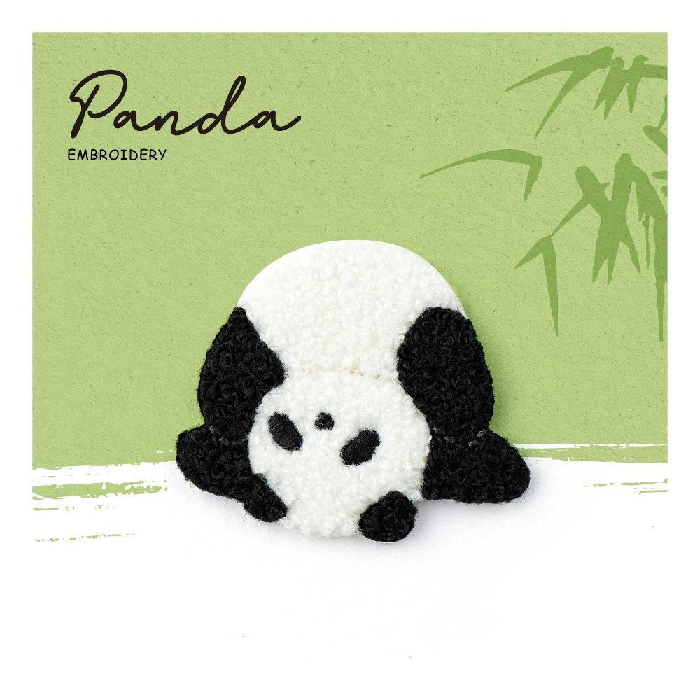 Cartoon Embroidery Panda Pin Exquisite Cloth Badge Creative Panda Brooch  Clothing Accessory