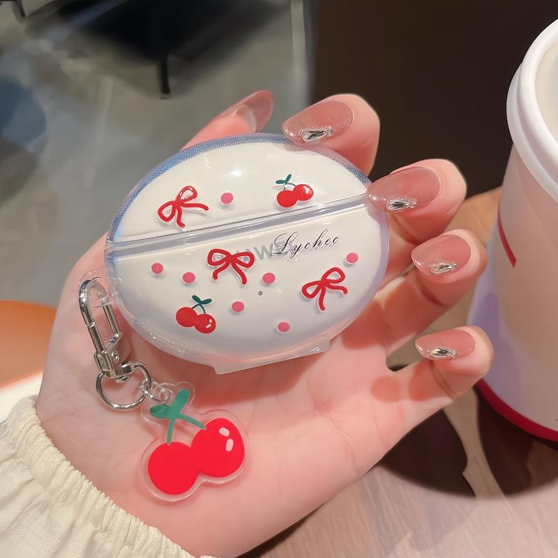 3D Cartoon Cherry Bow Star Earphone Case For Huawei Freebuds 5i 6i 4 Cover Cute Silicone Shockproof Protective Case With Hook